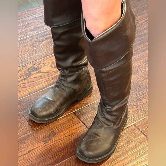 Brown Knee-high Folded “Jack Boots” Synthetic Leather, Mens 9/42 - Picture 6 of 13